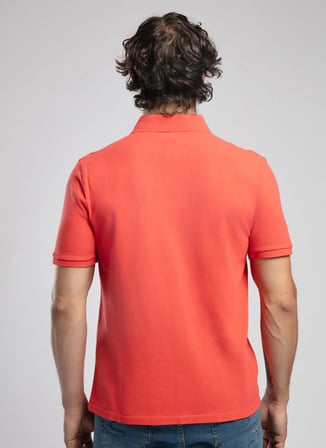 Lee Cooper Turuncu Erkek Regular Fit Logo Baskılı Polo T-Shirt