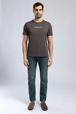 Elvis Erkek O Yaka T-Shirt Kahve