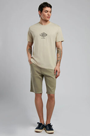 Lev Erkek O Yaka T-Shirt Bej