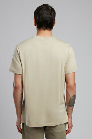 Lev Erkek O Yaka T-Shirt Bej