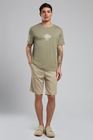Lev Erkek O Yaka T-Shirt Haki