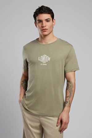 Lev Erkek O Yaka T-Shirt Haki