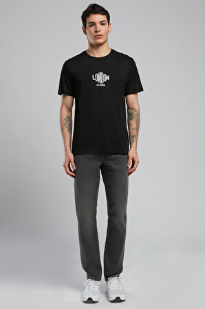 Lev Erkek O Yaka T-Shirt Siyah