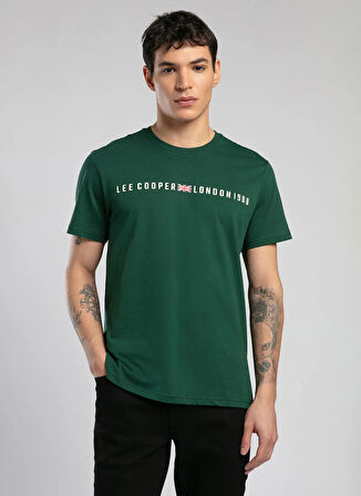 Lee Cooper Yuvarlak Yaka Zümrüt Yeşili Erkek T-Shirt 252 LCM 242023 STEW ZÜMRÜT