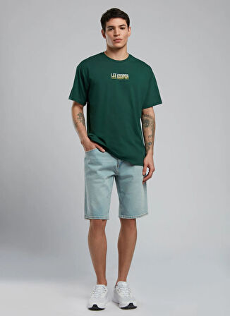 Lee Cooper Yuvarlak Yaka Zümrüt Yeşili Erkek T-Shirt 252 LCM 242026 ANDREA ZÜMRÜT