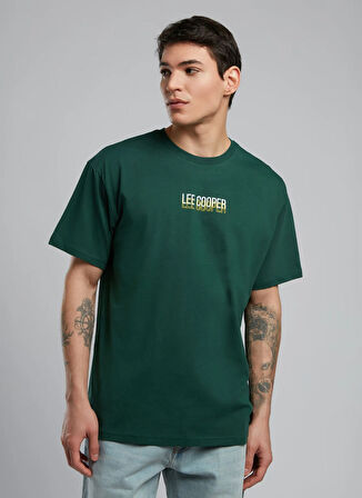 Lee Cooper Yuvarlak Yaka Zümrüt Yeşili Erkek T-Shirt 252 LCM 242026 ANDREA ZÜMRÜT