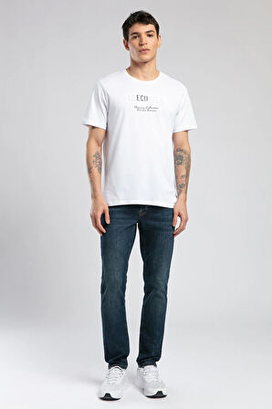 Desav Erkek O Yaka T-Shirt Beyaz