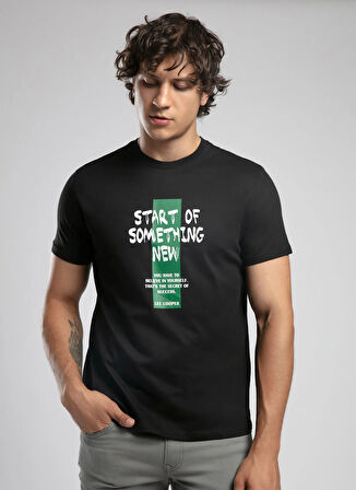 Lee Cooper Yuvarlak Yaka Siyah Erkek T-Shirt 252 LCM 242035 RIC SİYAH