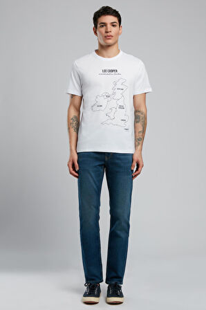 England Erkek O Yaka T-Shirt Beyaz