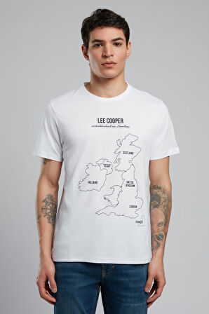 England Erkek O Yaka T-Shirt Beyaz