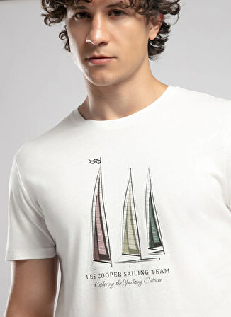 Lee Cooper Yuvarlak Yaka Ekru Erkek T-Shirt 252 LCM 242042 NELLI EKRU