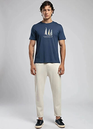 Lee Cooper Yuvarlak Yaka Açık Lacivert Erkek T-Shirt 252 LCM 242042 NELLI A.LACİVERT