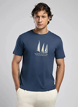 Lee Cooper Yuvarlak Yaka Açık Lacivert Erkek T-Shirt 252 LCM 242042 NELLI A.LACİVERT