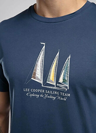 Lee Cooper Yuvarlak Yaka Açık Lacivert Erkek T-Shirt 252 LCM 242042 NELLI A.LACİVERT