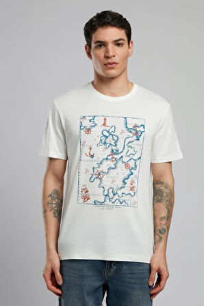 Capela Erkek O Yaka T-Shirt Ekru