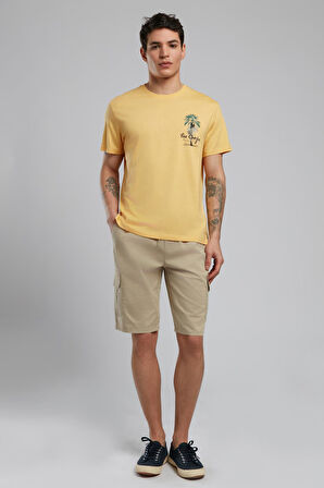 Gavino Erkek O Yaka T-Shirt Safran