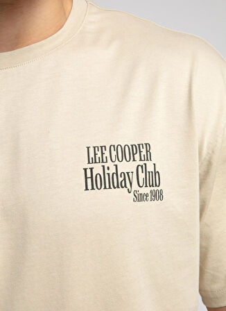 Lee Cooper Yuvarlak Yaka Bej Erkek T-Shirt 252 LCM 242058 MARCIA BEJ