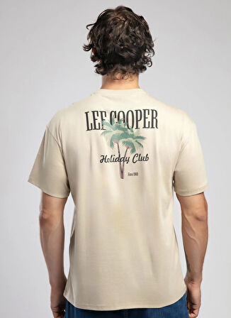 Lee Cooper Yuvarlak Yaka Bej Erkek T-Shirt 252 LCM 242058 MARCIA BEJ