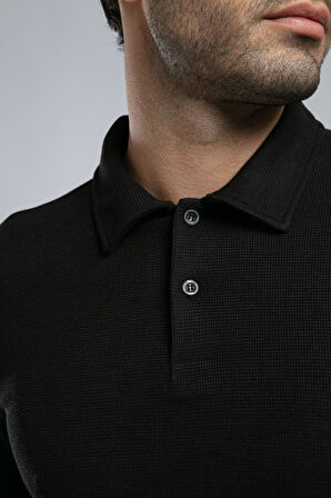 Jody Erkek Polo Yaka T-Shirt Siyah
