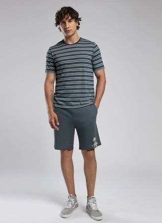 İndigo Erkek Rayon Karışımlı T-Shirt 252 LCM 242062 JEVON İNDİGO-EKRU