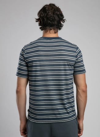 İndigo Erkek Rayon Karışımlı T-Shirt 252 LCM 242062 JEVON İNDİGO-EKRU