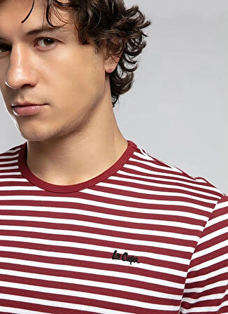 Lee Cooper Yuvarlak Yaka Bordo Erkek T-Shirt 252 LCM 242063 SKYLER BORDO-BEYAZ