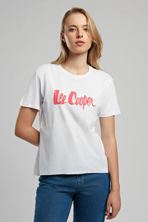 Londonlogo Kadın O Yaka T-Shirt Beyaz