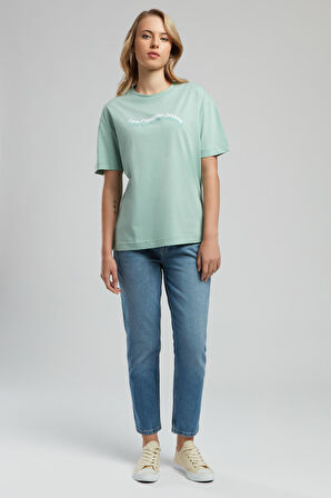 Wave Kadın O Yaka T-Shirt Mint