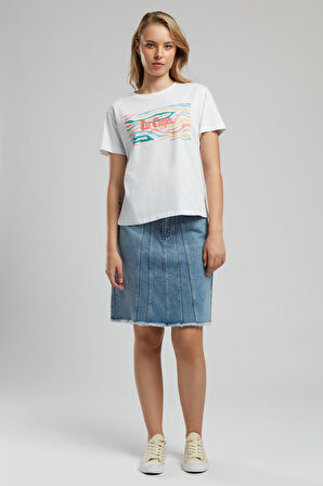 Zebrars Kadın O Yaka T-Shirt Beyaz