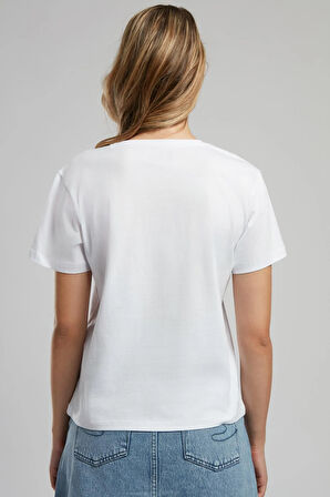 Zebrars Kadın O Yaka T-Shirt Beyaz