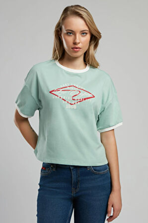 Emilia Kadın O Yaka T-Shirt Mint
