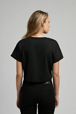 Lorina Kadın O Yaka T-Shirt Siyah