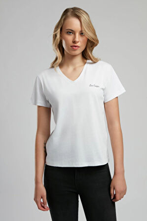 Sade Kadın V Yaka T-Shirt Beyaz