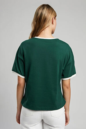 Briana Kadın O Yaka T-Shirt Zümrüt