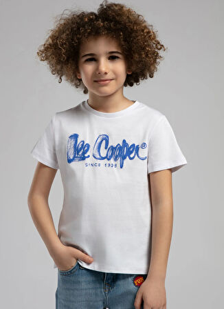 Lee Cooper Baskılı Beyaz Erkek Çocuk T-Shirt 252 LCB 242002