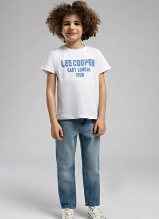 Lee Cooper Baskılı Beyaz Erkek Çocuk T-Shirt 252 LCB 242003