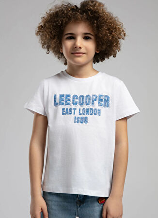 Lee Cooper Baskılı Beyaz Erkek Çocuk T-Shirt 252 LCB 242003
