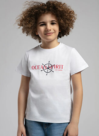 Lee Cooper Baskılı Beyaz Erkek Çocuk T-Shirt 252 LCB 242007