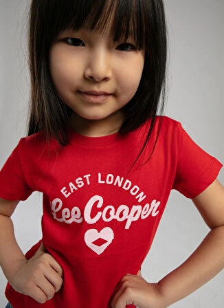 Lee Cooper Baskılı Kırmızı Kız Çocuk T-Shirt 252 LCG 242006
