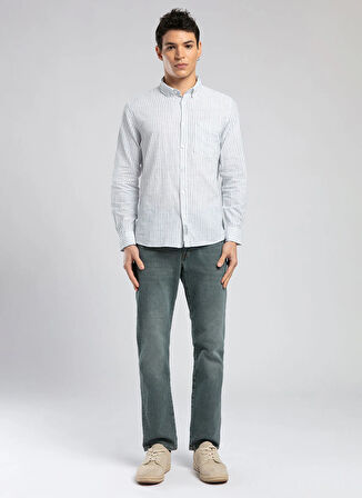 Lee Cooper Slim Fit Mavi Erkek Gömlek 252 LCM 241007 ONESA BEYAZ-MAVİ