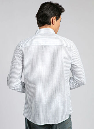 Lee Cooper Slim Fit Mavi Erkek Gömlek 252 LCM 241007 ONESA BEYAZ-MAVİ