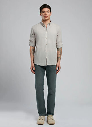 Lee Cooper Slim Fit Gri Erkek Gömlek 252 LCM 241015 DARELL GRİ