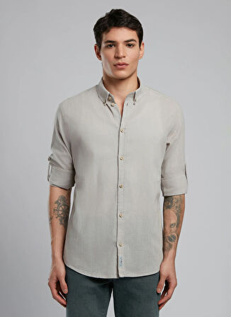 Lee Cooper Slim Fit Gri Erkek Gömlek 252 LCM 241015 DARELL GRİ