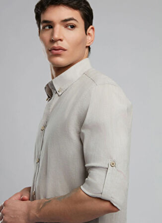 Lee Cooper Slim Fit Gri Erkek Gömlek 252 LCM 241015 DARELL GRİ