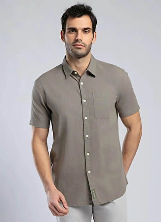 Lee Cooper Regular Fit Haki Erkek Gömlek 252 LCM 241018 DESOLA HAKİ