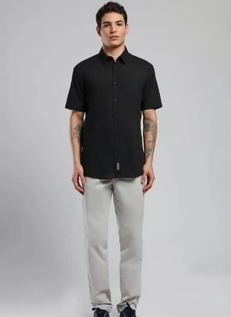 Lee Cooper Regular Fit Siyah Erkek Gömlek 252 LCM 241018 DESOLA SİYAH