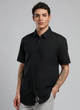 Lee Cooper Regular Fit Siyah Erkek Gömlek 252 LCM 241018 DESOLA SİYAH