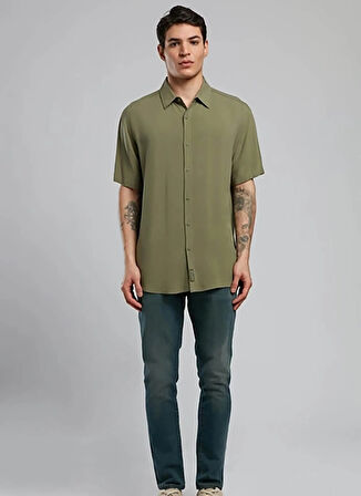 Lee Cooper Regular Fit Haki Erkek Gömlek 252 LCM 241019 BASICES HAKİ