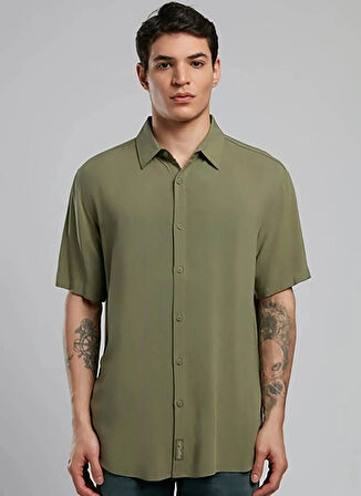 Lee Cooper Regular Fit Haki Erkek Gömlek 252 LCM 241019 BASICES HAKİ