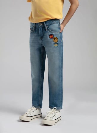 Lee Cooper Mavi Erkek Çocuk Baskılı Denim Pantolon 252 LCB 121001